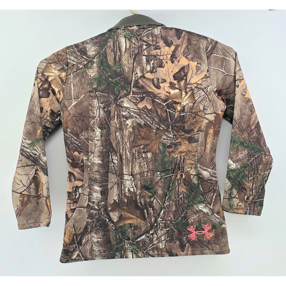 Under Armour Realtree Xtra Quarter Zip Pullover Sweatshirt Womens Size M Camo - Picture 8 of 8